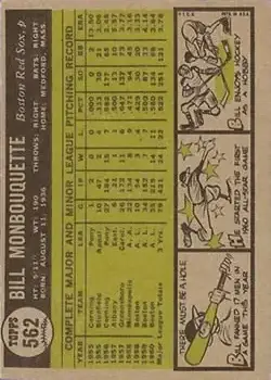 Back of Bill Monbouquette