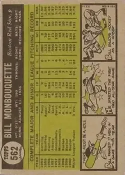 Back of Bill Monbouquette