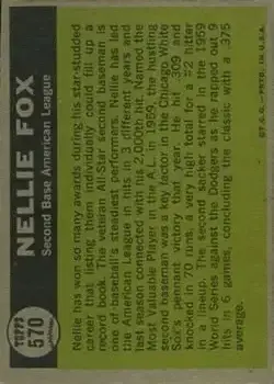 Back of Nelson Fox