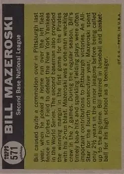 Back of Bill Mazeroski