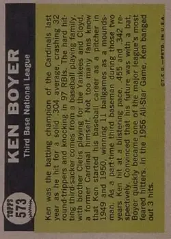 Back of Ken Boyer