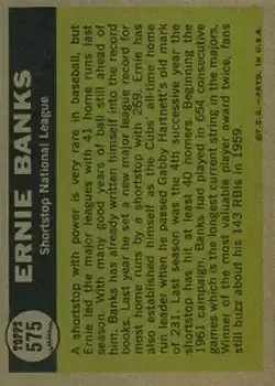 Back of Ernie Banks