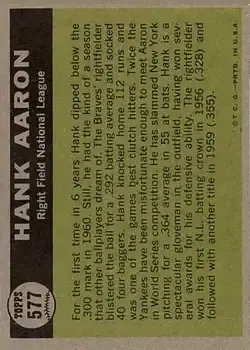 Back of Hank Aaron