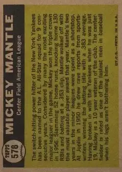 Back of Mickey Mantle
