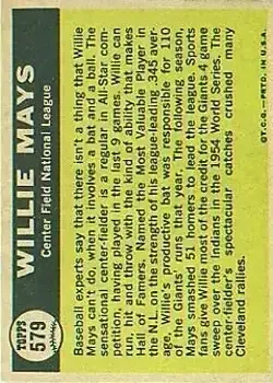 Back of Willie Mays