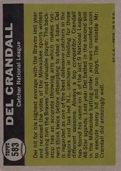 Back of Del Crandall