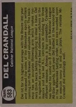 Back of Del Crandall