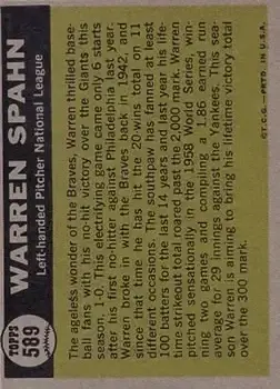 Back of Warren Spahn