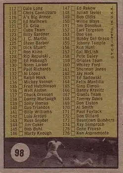 Back of Card #98