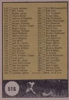 Back of Card #516