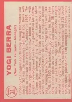 Back of Larry "Yogi" Berra
