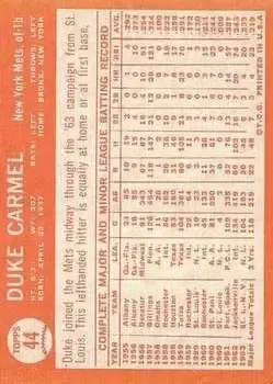 Back of Duke Carmel