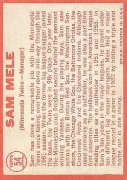Back of Sam Mele