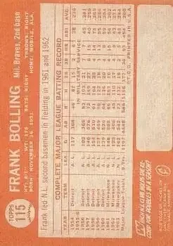 Back of Frank Bolling