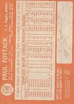 Back of Paul Foytack
