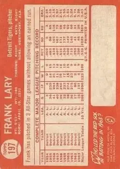 Back of Frank Lary