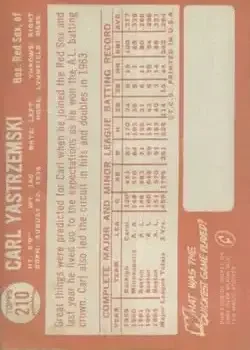 Back of Carl Yastrzemski