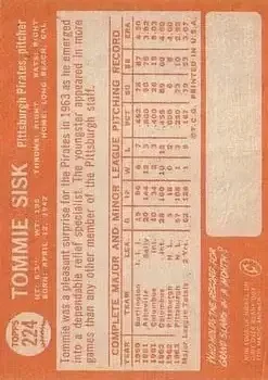 Back of Tommie Sisk
