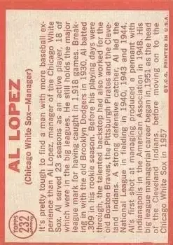 Back of Al Lopez
