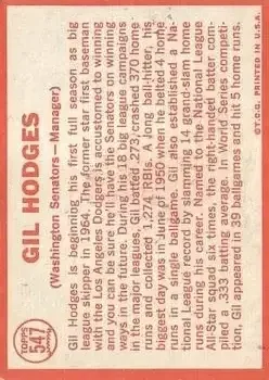 Back of Gil Hodges