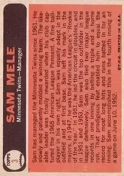 Back of Sam Mele