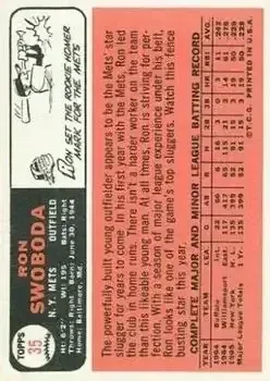 Back of Ron Swoboda