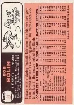 Back of Bobby Bolin