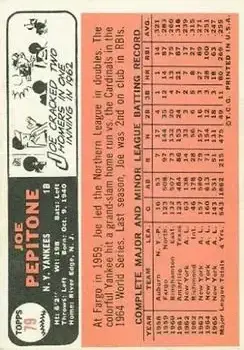 Back of Joe Pepitone