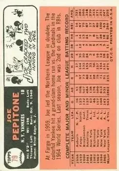 Back of Joe Pepitone