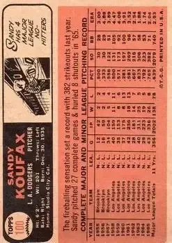 Back of Sandy" Koufax