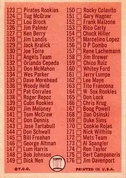 Back of Checklist: 89 176