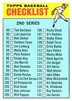 1966 Topps #101b Checklist: 89 176