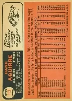 Back of Hank Aguirre