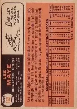 Back of Lee Maye