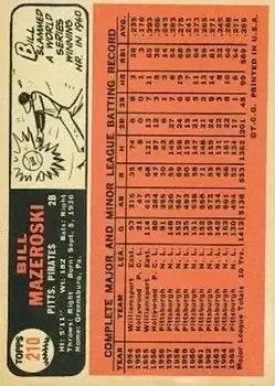 Back of Bill Mazeroski