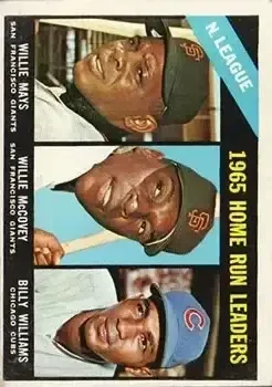 1966 Topps #217 Willie Mays & Willie McCovey & Billy Williams