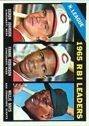 1966 Topps #219 Deron Johnson & Willie Mays & Frank Robinson