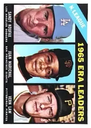 1966 Topps #221 Sandy" Koufax & Vern Law & Juan Marichal