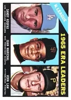 1966 Topps #221 Sandy" Koufax & Vern Law & Juan Marichal