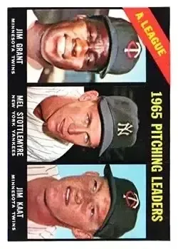 1966 Topps #224 Jim Grant & Jim Kaat & Mel Stottlemyre