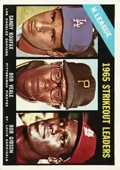 1966 Topps #225 Bob Gibson & Sandy" Koufax & Bob Veale