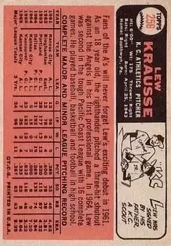 Back of Lew Krausse
