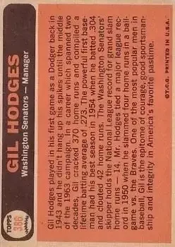 Back of Gil Hodges