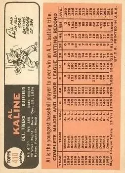 Back of Al Kaline