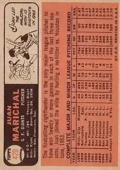Back of Juan Marichal