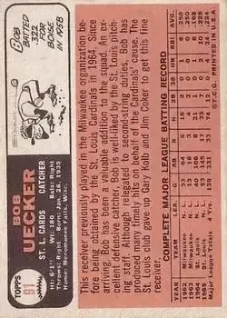Back of Bob Uecker