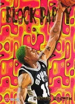 1995-96 Hoops #2 Block Party Dennis Rodman