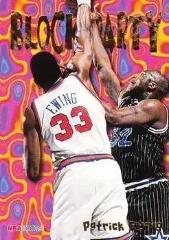 1995-96 Hoops #9 Block Party Patrick Ewing