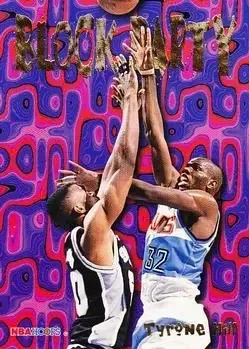 1995-96 Hoops #17 Block Party Tyrone Hill
