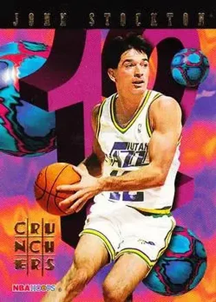 1995-96 Hoops #23 Number Crunchers John Stockton